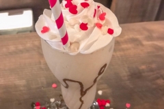 Frozen de capuccino, com decoração de Valentines Day
